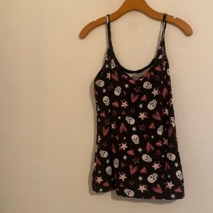 NO BOUNDARIES BLACK SKELETON TANK TOP XXL